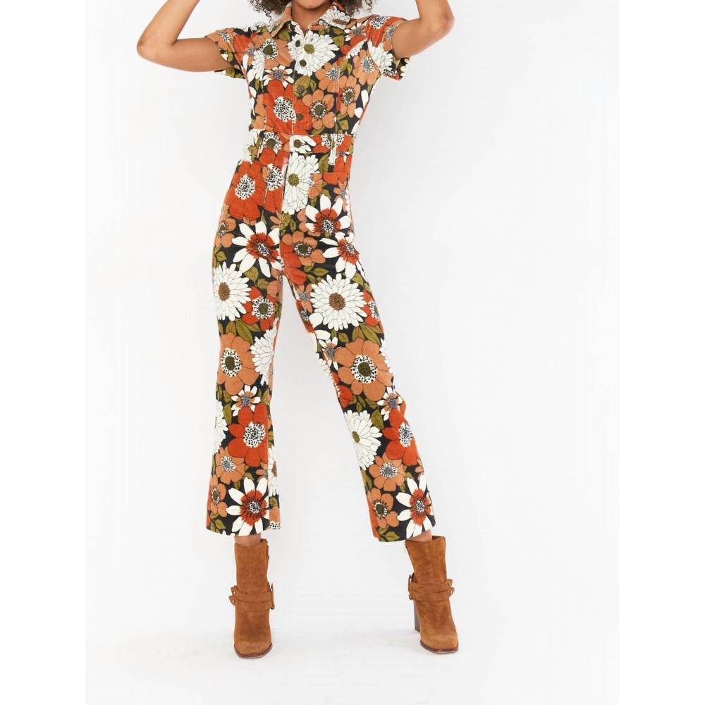 NEW SHOW ME YOUR MUMU cropped everhart jumpsuit in hutton floral corduroy